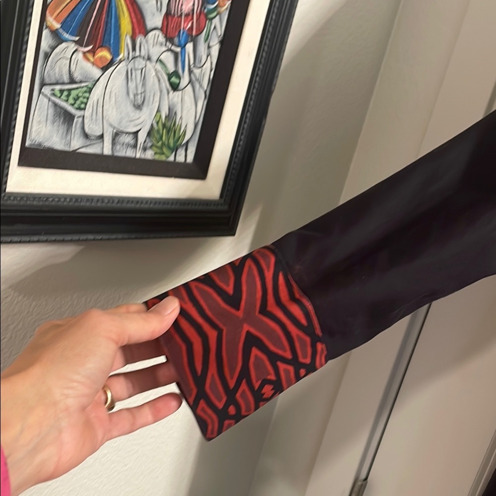 Chico's Black And Red Patchwork Jacket - image 4